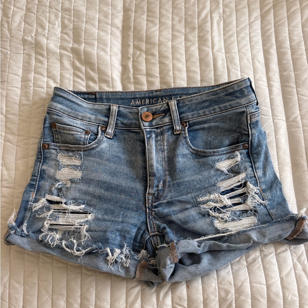 American Eagle Light Blue Denim Shorts